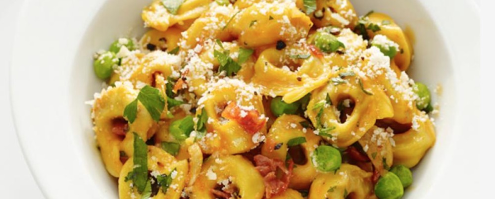 Tortellini with Peas and Prosciutto di Schalene Dagutis - Recipefy