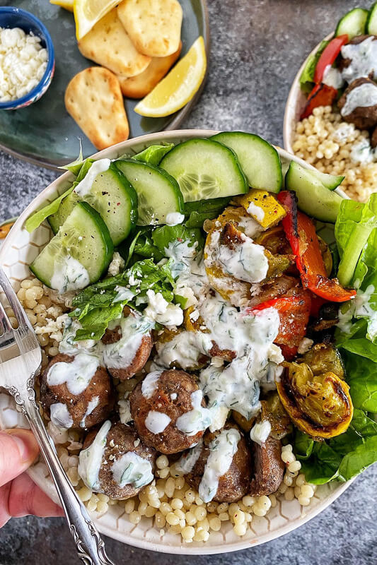 Mediterranean Meatball Bowl of Kelly Barton - Recipefy